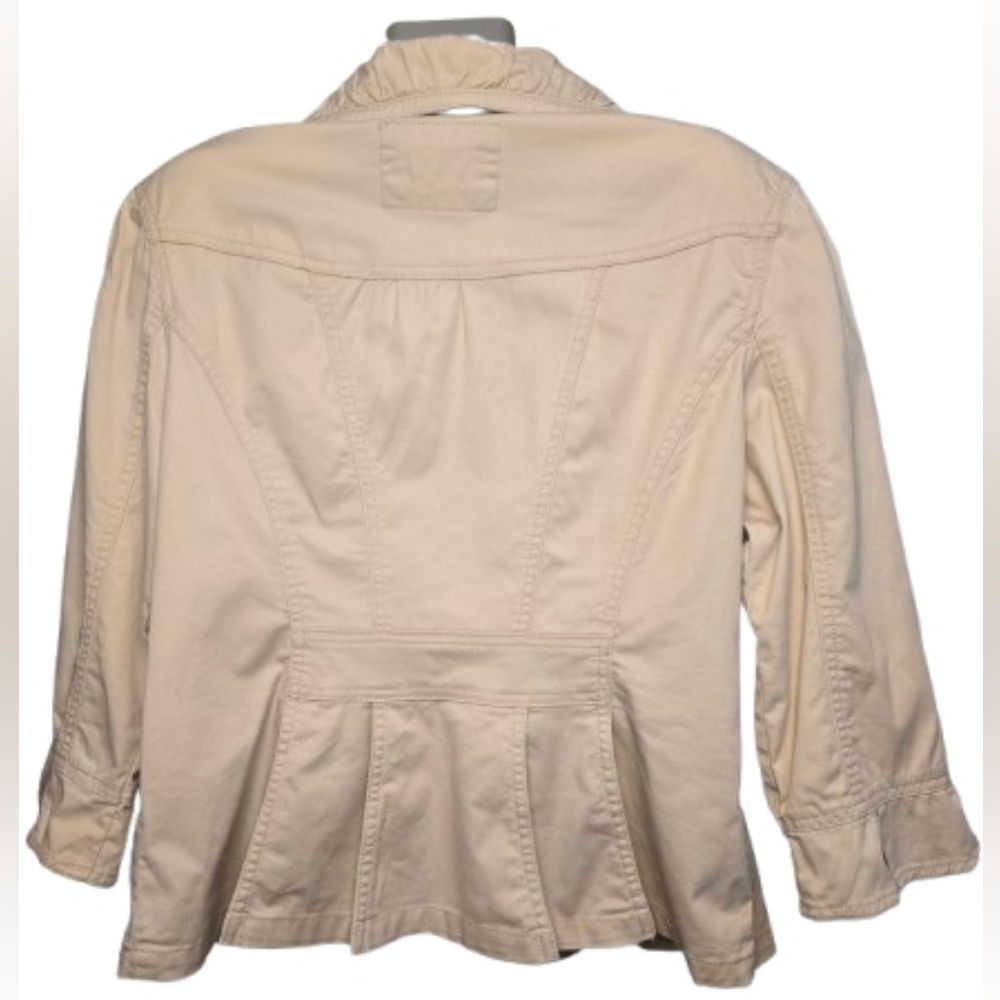 Live a Little‎ Beige Ruffle Trim Jacket - Picture 2 of 7